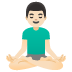 🧘🏻‍♂️ man in lotus position: light skin tone display on Google